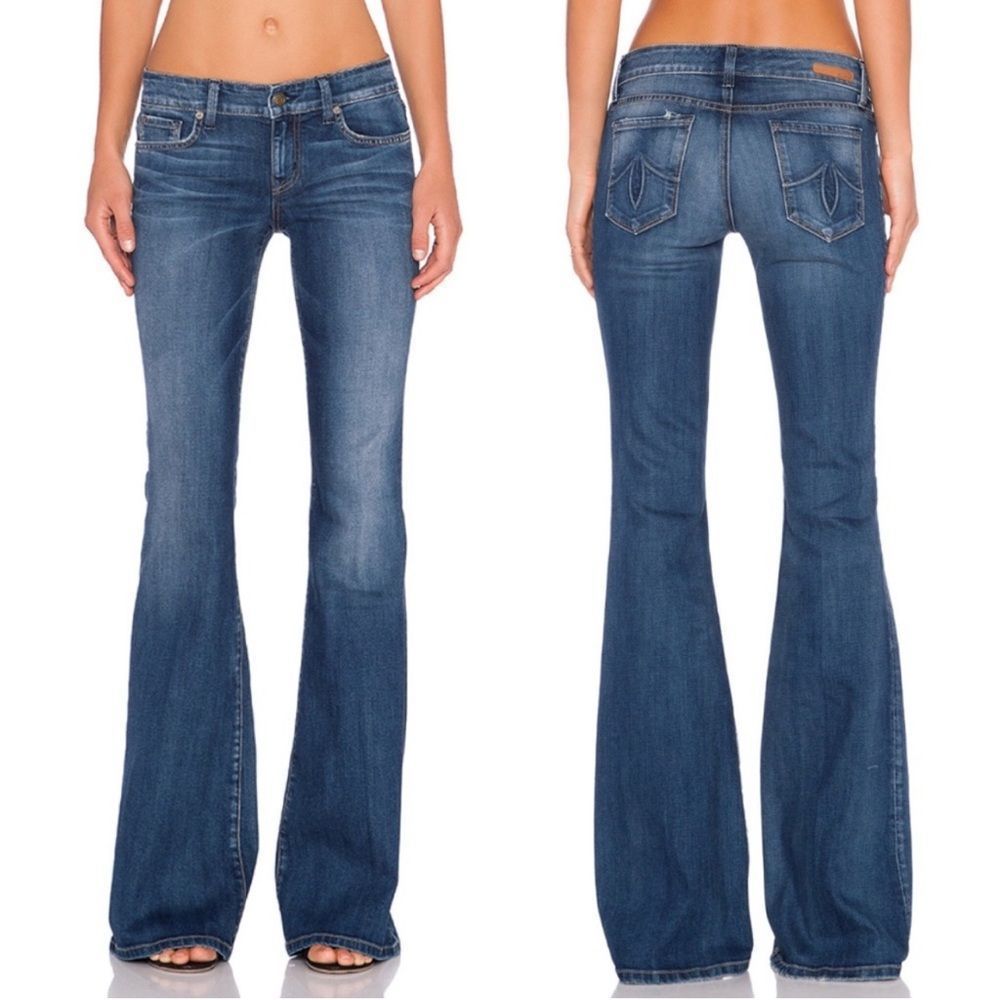 Level 99 Dahlia Flare Jeans in Derby Medium Wash Stretch Revolve Anthropologie
